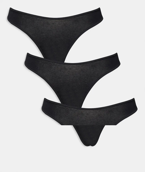  Lindex Nellie 3 Pack Thong In Black 