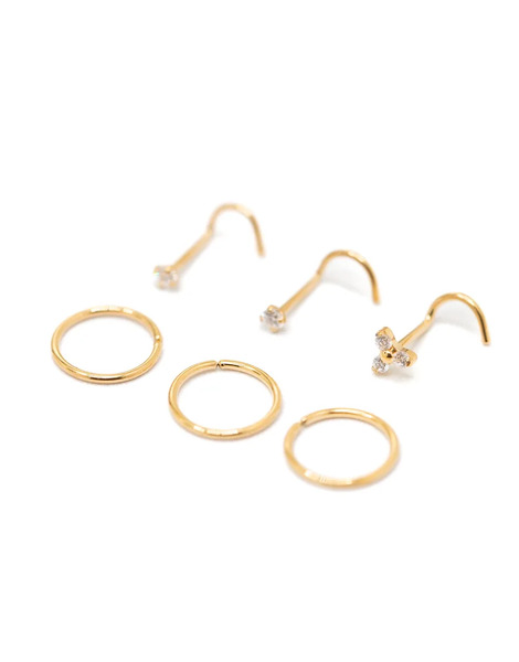  Lovisa Titanium Diamante Nose Studs In Gold 