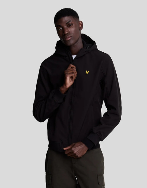  Lyle & Scott Fleeceback Softshell Jacket In Black 