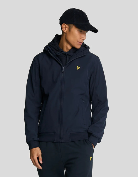  Lyle & Scott Fleeceback Softshell Jacket In Navy Blue 