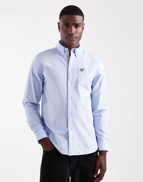  Lyle & Scott Plain Oxford Shirt In Light Blue 