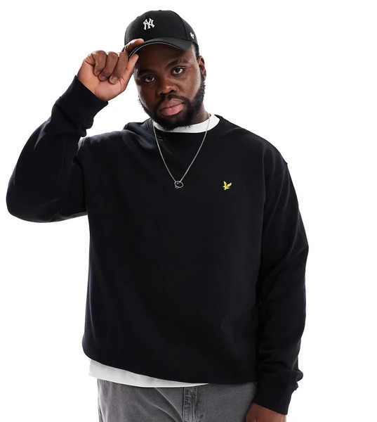  Lyle & Scott Plus Crew Neck Sweatshirt In Black 