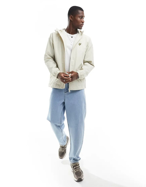  Lyle & Scott Zip Through Hooded Jacket In Cream White 