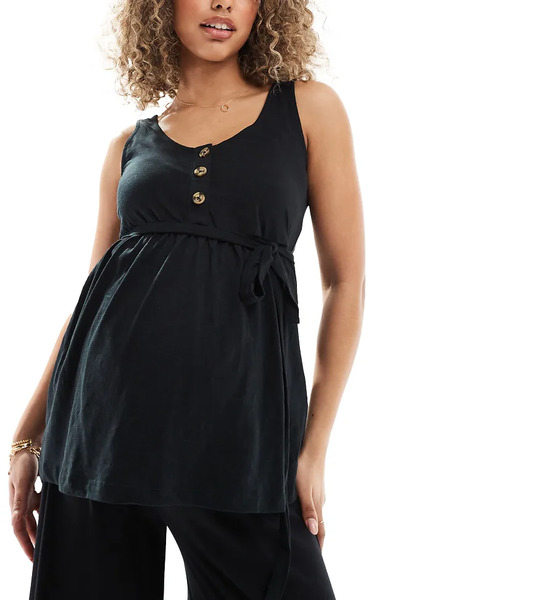  Mamalicious Maternity 2 Function Nursing Button Through Top In Black 