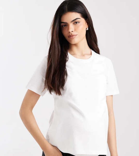  Mamalicious Split Side 2 Function Nursing T Shirt In White 