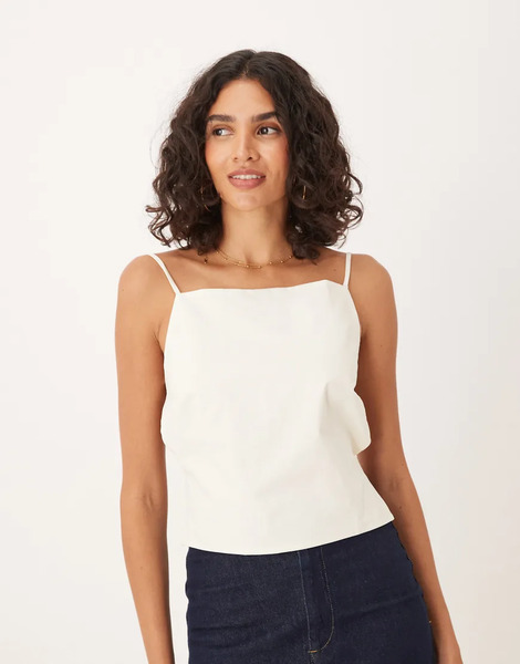  Mango Backless Strappy Top In Beige Neutral 