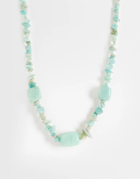  Mango Beaded Necklace In Blue 
