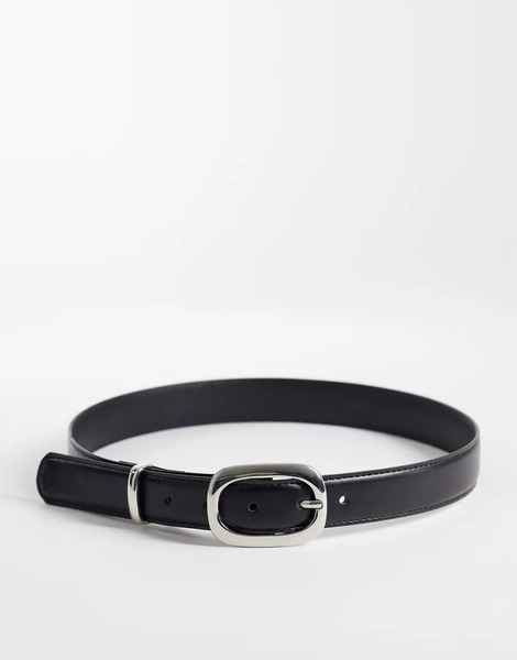  Mango Belt With Oval Buckle Hardware In Black 