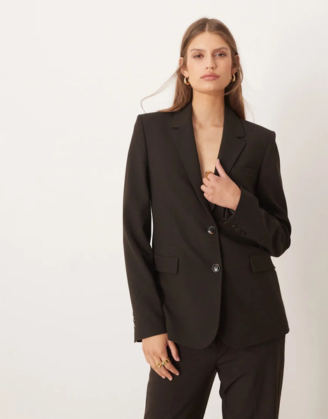  Mango Bergen Tailored Classic Blazer Co Ord In Brown 