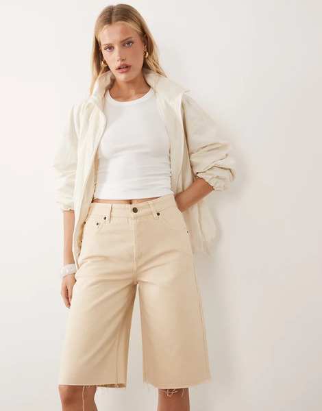  Mango Bermuda Shorts In Buttermilk Yellow 