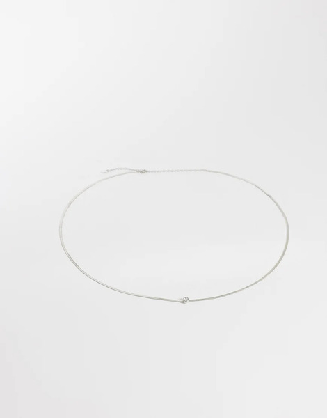  Mango Chain Belt With Diamante Accent In Silver 