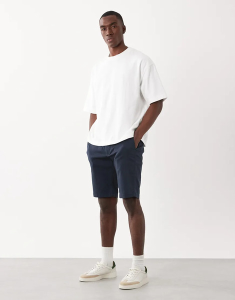  Mango Chino Shorts In Navy 