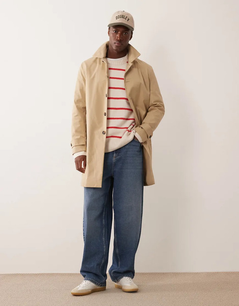  Mango Cotton Mix Trench Coat In Beige Neutral 