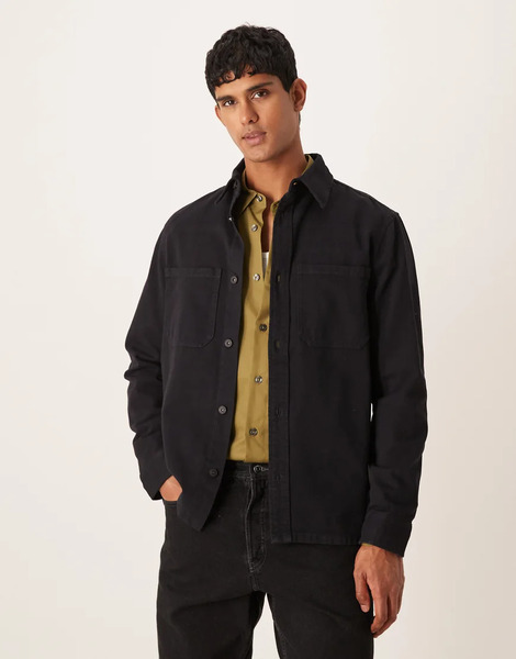  Mango Cotton Overshirt In Navy 
