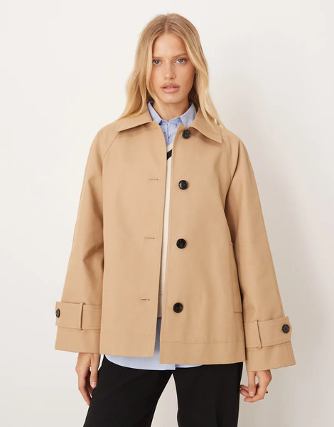  Mango Cotton Parka Jacket In Light Beige Neutral 