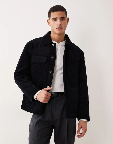  Mango Cotton Shacket In Navy 