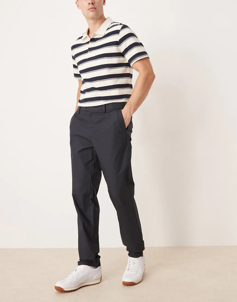  Mango Cotton Slim Fit Trouser In Navy 