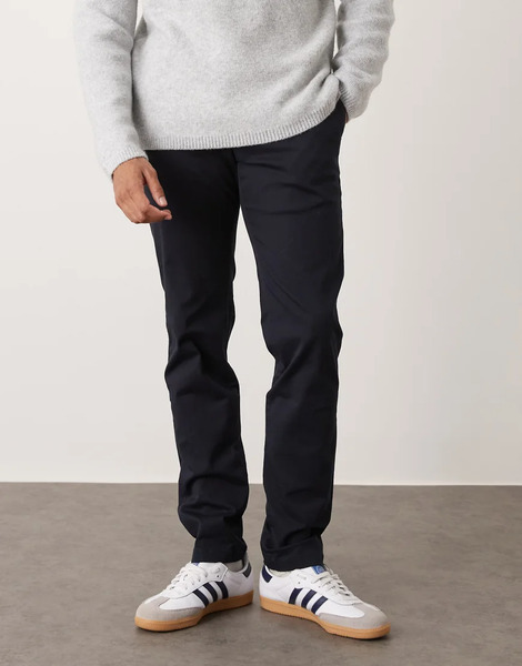  Mango Cotton Slim Fit Trouser In Navy 