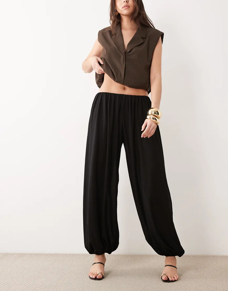  Mango Cuffed Trouser In Black 