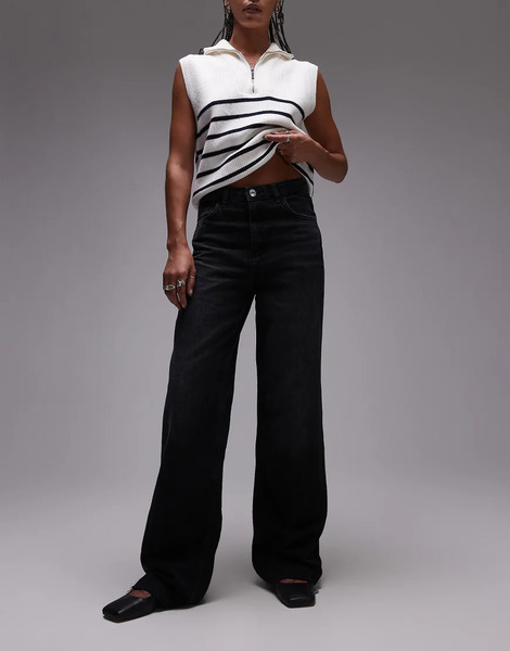  Mango Danila Straight Leg Raw Hem Jeans In Black 