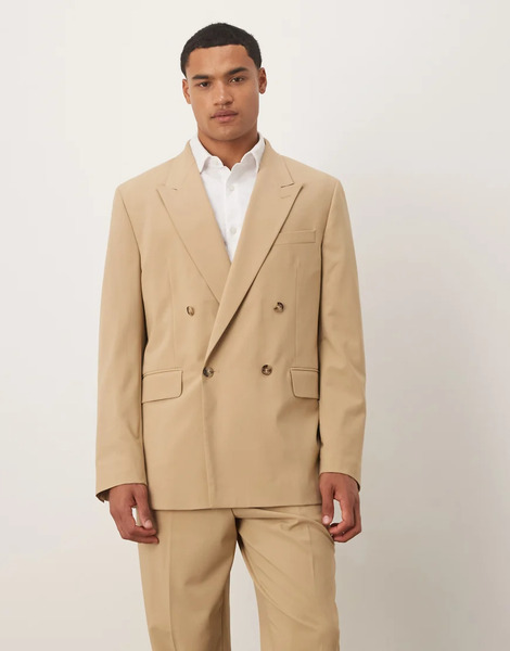  Mango Double Breasted Blazer Co Ord In Beige Neutral 