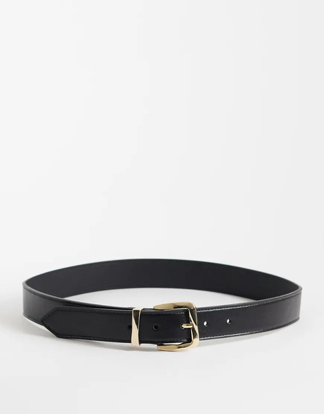  Mango Faux Leather Belt In Black 