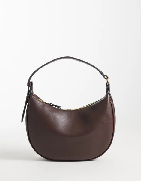  Mango Faux Leather Half Moon Handbag In Brown 
