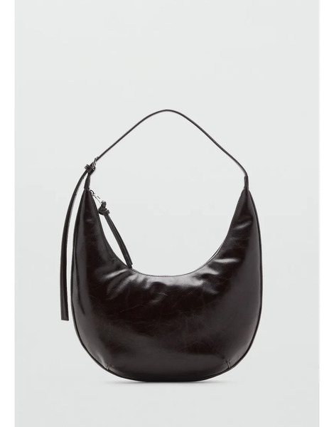  Mango Half Moon Shoulder Bag In Deep Brown 