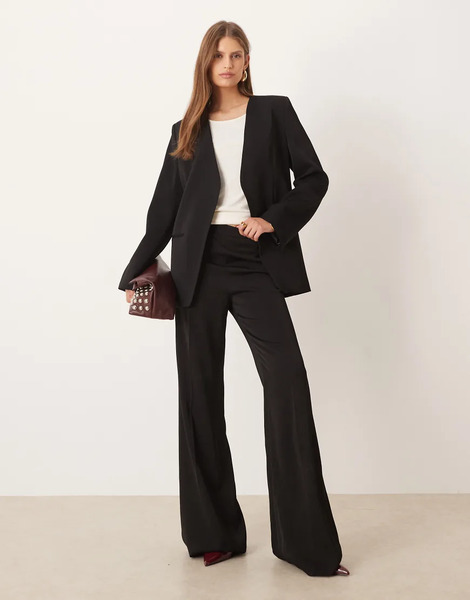  Mango Harry Tailored Flared Trouser Co Ord In Black 