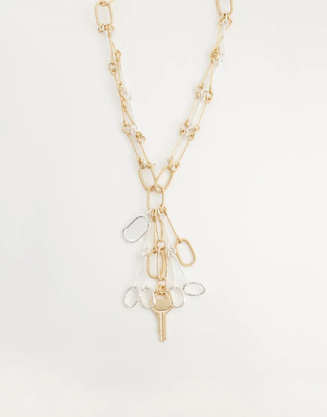  Mango Key Charm Chain Necklace In Gold 