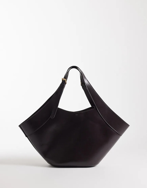  Mango Large Bucket Bag In Chocolate Brown 