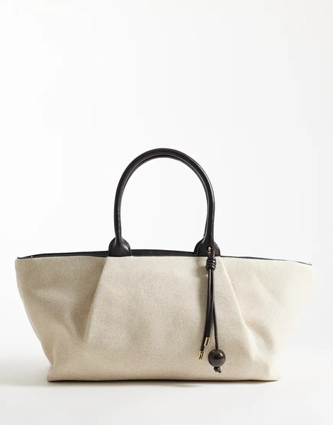  Mango Large Structured Slouch Shoulder Bag In Black 