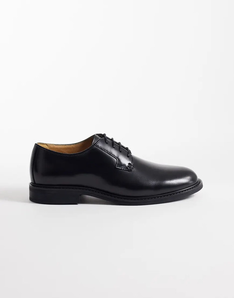  Mango 100% Leather Classic Brogue In Black 