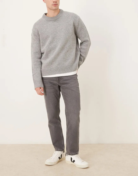  Mango Lori Tapered Jeans In Washed Grey 