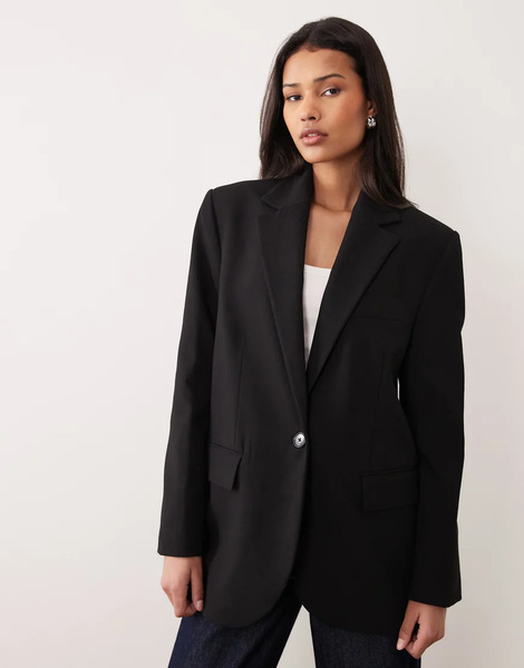  Mango Mila Relaxed Tailored Blazer In Black 