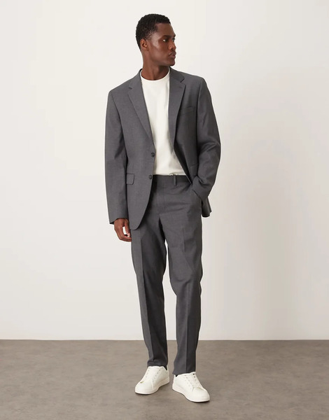  Mango Milan Slim Fit Trousers In Grey 