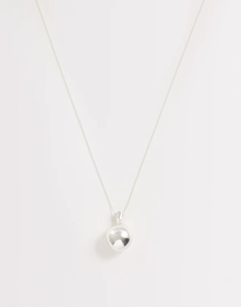 Mango Minimal Drop Necklace In Silver 