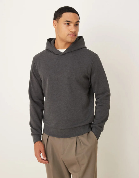  Mango Oversized Hoodie In Charcoal Grey 