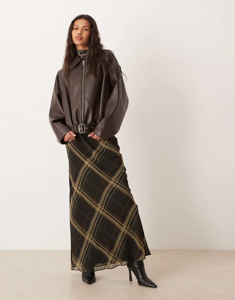  Mango Patterned Maxi Skirt In Black 