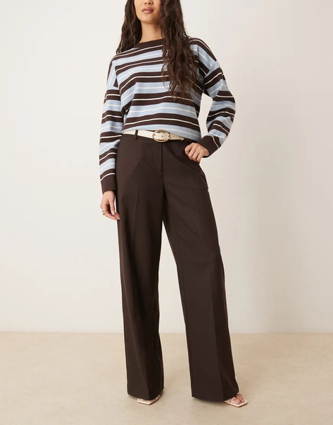  Mango Pocket Tailored Trouser In Chocolate Brown 
