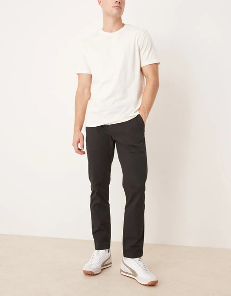  Mango Prato Slim Fit Chino Trousers In Black 