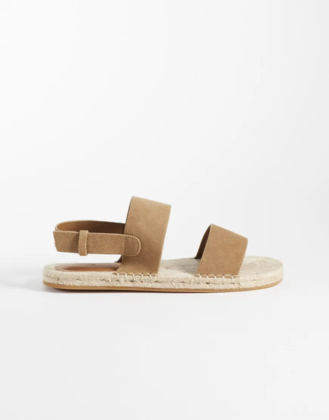  Mango Real Suede Sandals In Brown 