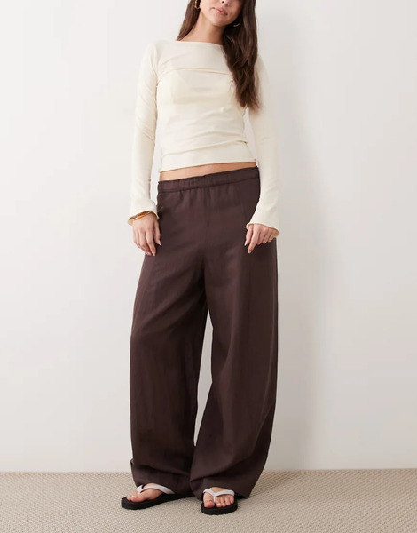  Mango Relaxed Trouser In Plum Purple 