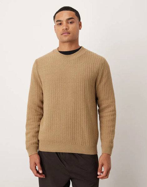  Mango Round Neck Jumper In Beige Neutral 