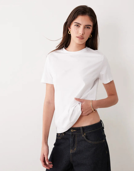  Mango Round Neck White Tshirt 