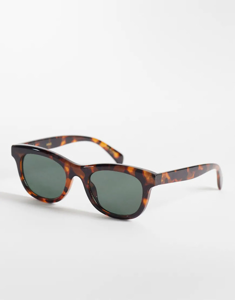  Mango Rounded Glasses In Black 