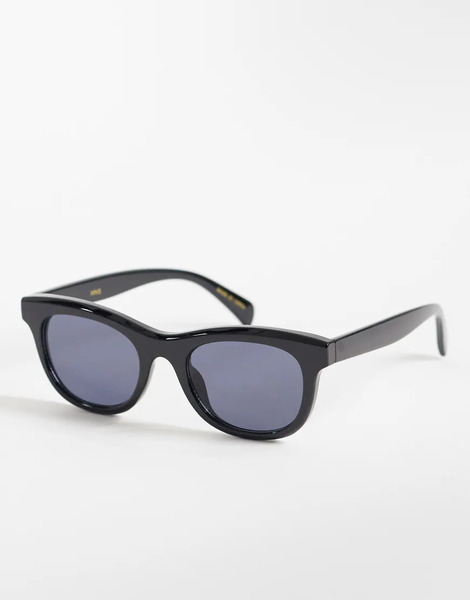 Mango Rounded Sunglasses In Black 