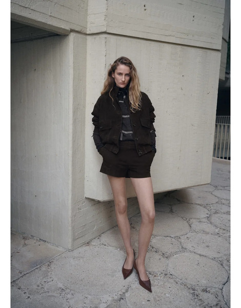  Mango Sienna Real Suede Jacket In Chocolate Brown 