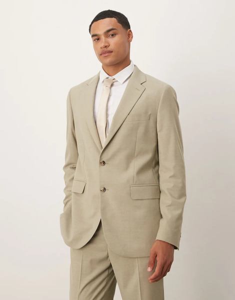  Mango Slim Fit Blazer Co Ord In Pale Green 