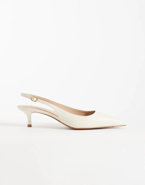  Mango Slingback Kitten Court Heel In Beige Neutral 